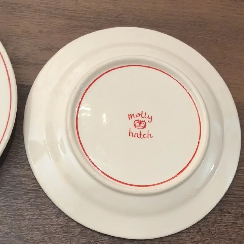 Anthropologie, Molly Hatch Hand painted Christmas Tree Plate 8 1/2